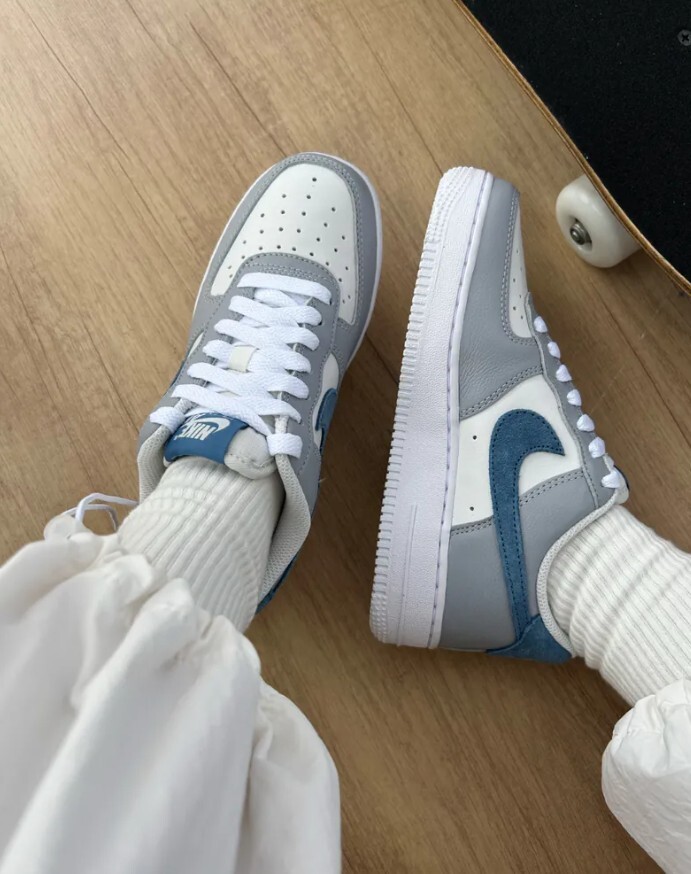 Nike Air Force 1 AF1 莫蘭迪 灰藍色 白灰色  男女鞋 HV1795-141