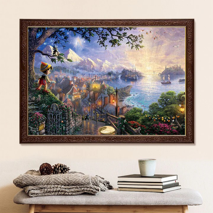 皮諾丘向星星許願 (畫布紋理)