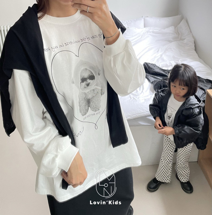 韓國 LOVIN - 25秋 親子款白T -MOM