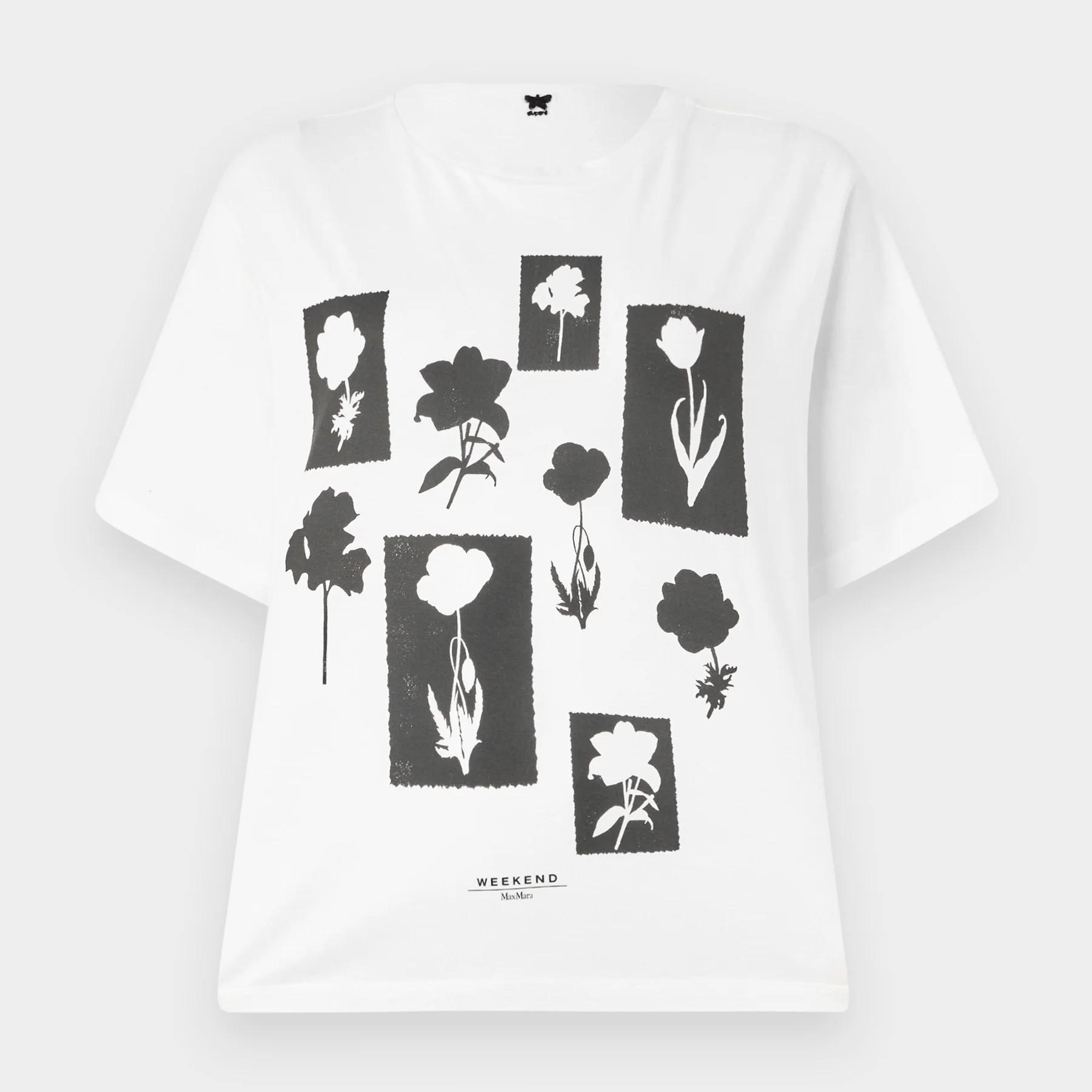 1LN0902-018 MAX MARA Weekend Acline Print T-Shirt Bianco White #5976055106-005 (C-BR-E)