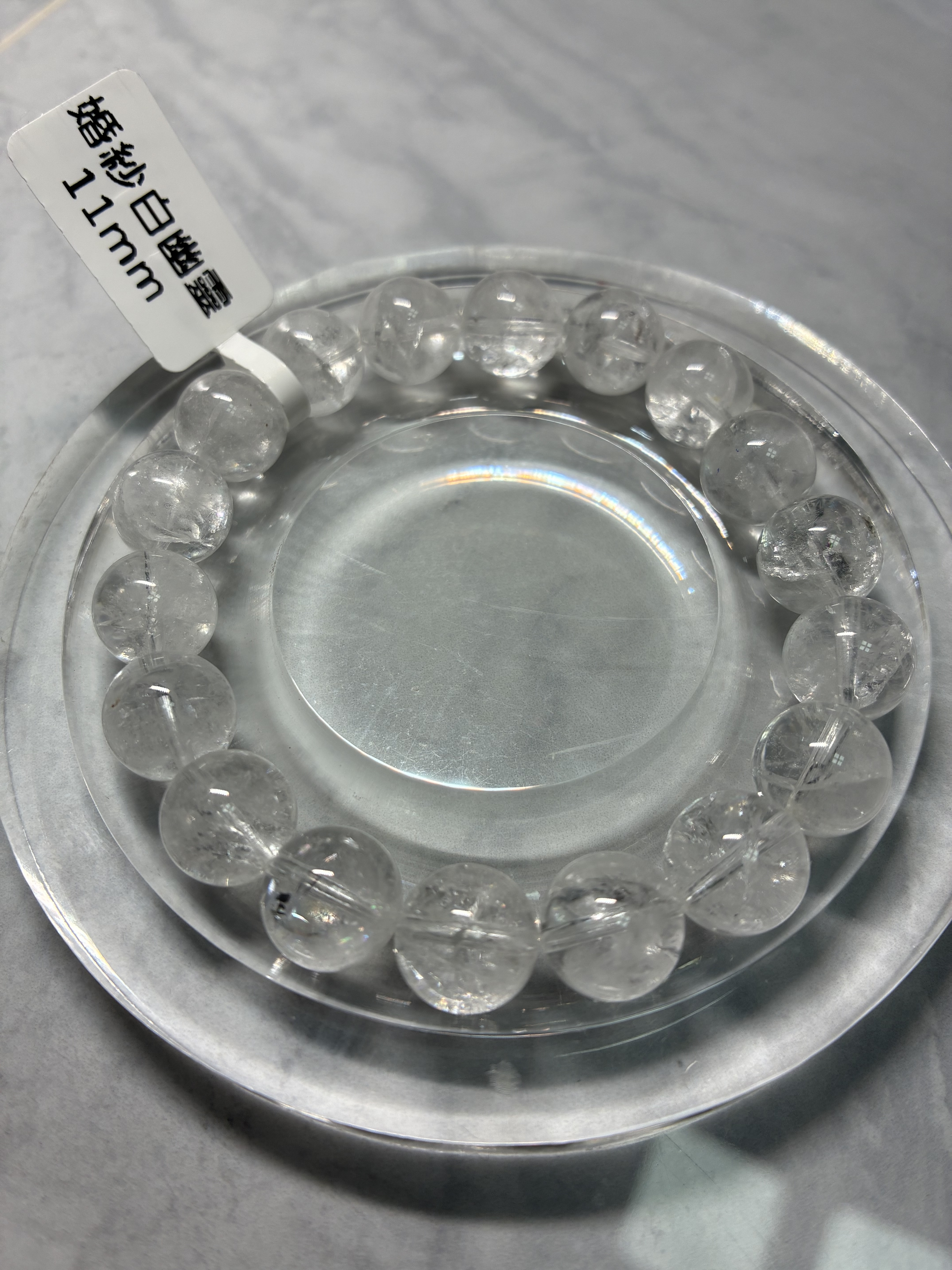 婚紗白幽靈手串 11mm