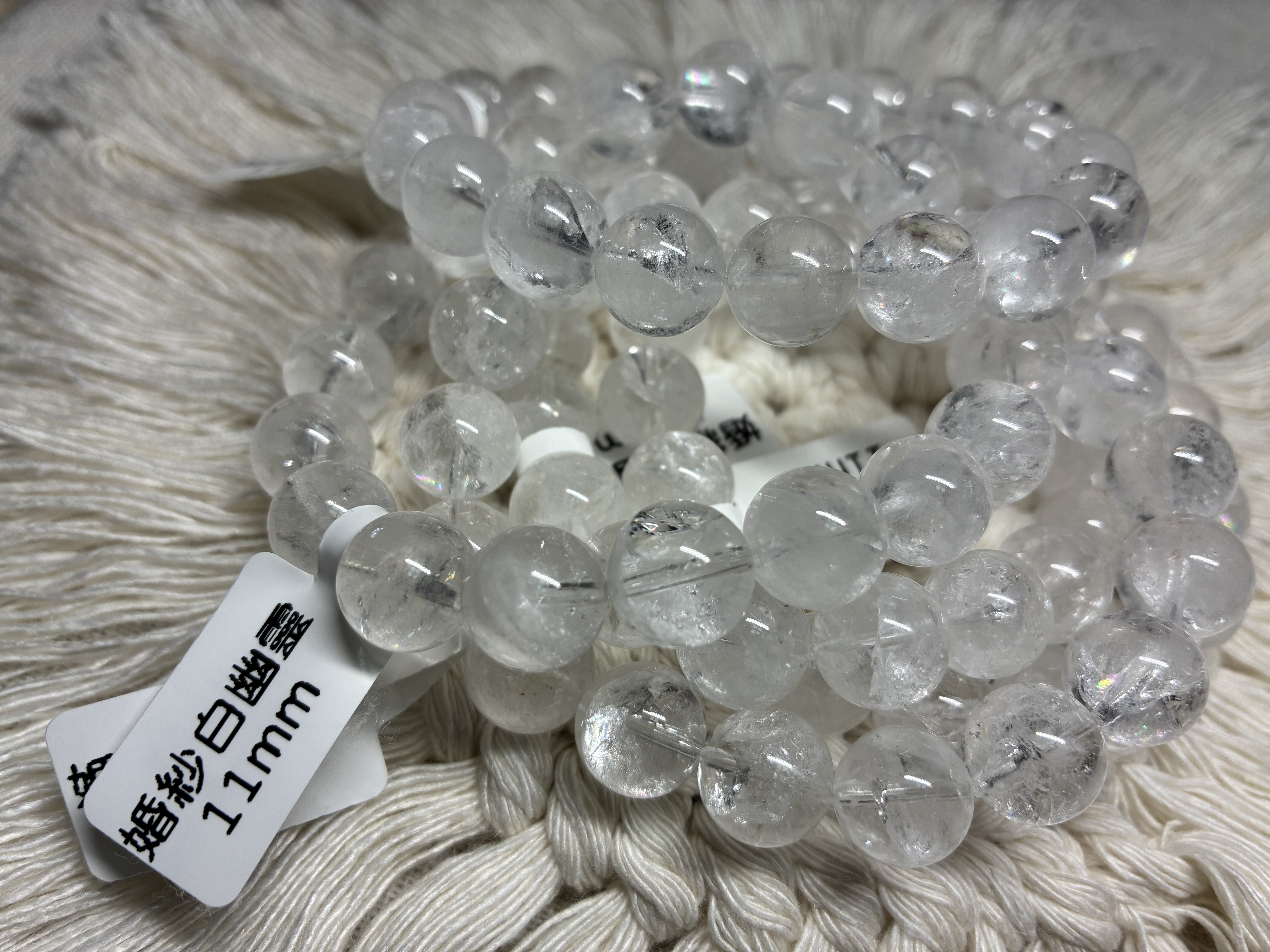 婚紗白幽靈手串 11mm