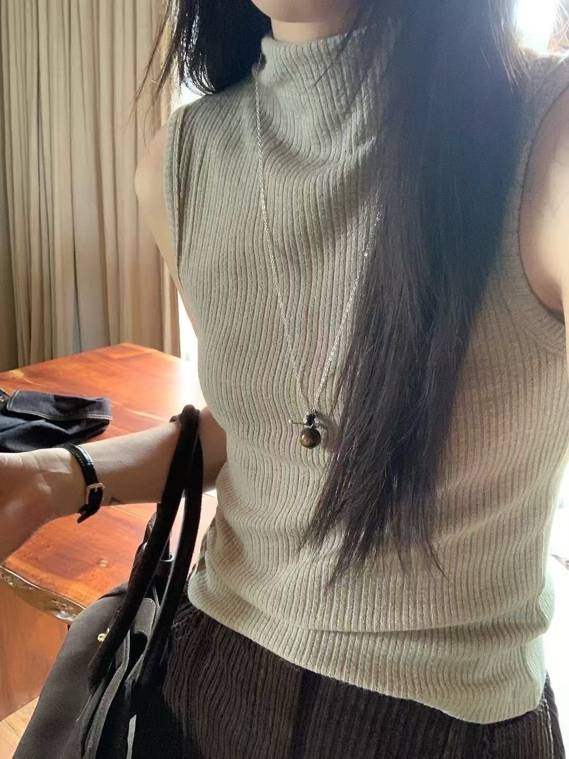 3363 立領坑紋背心