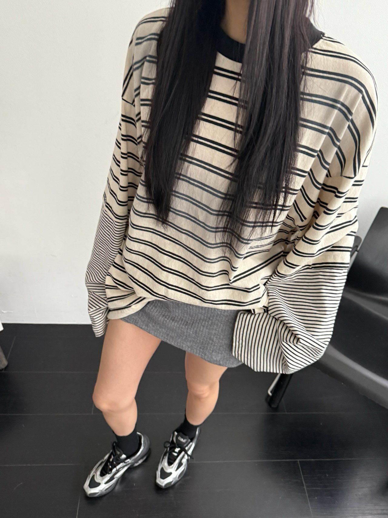 假兩件橫間長袖衫 UNUSED-106T