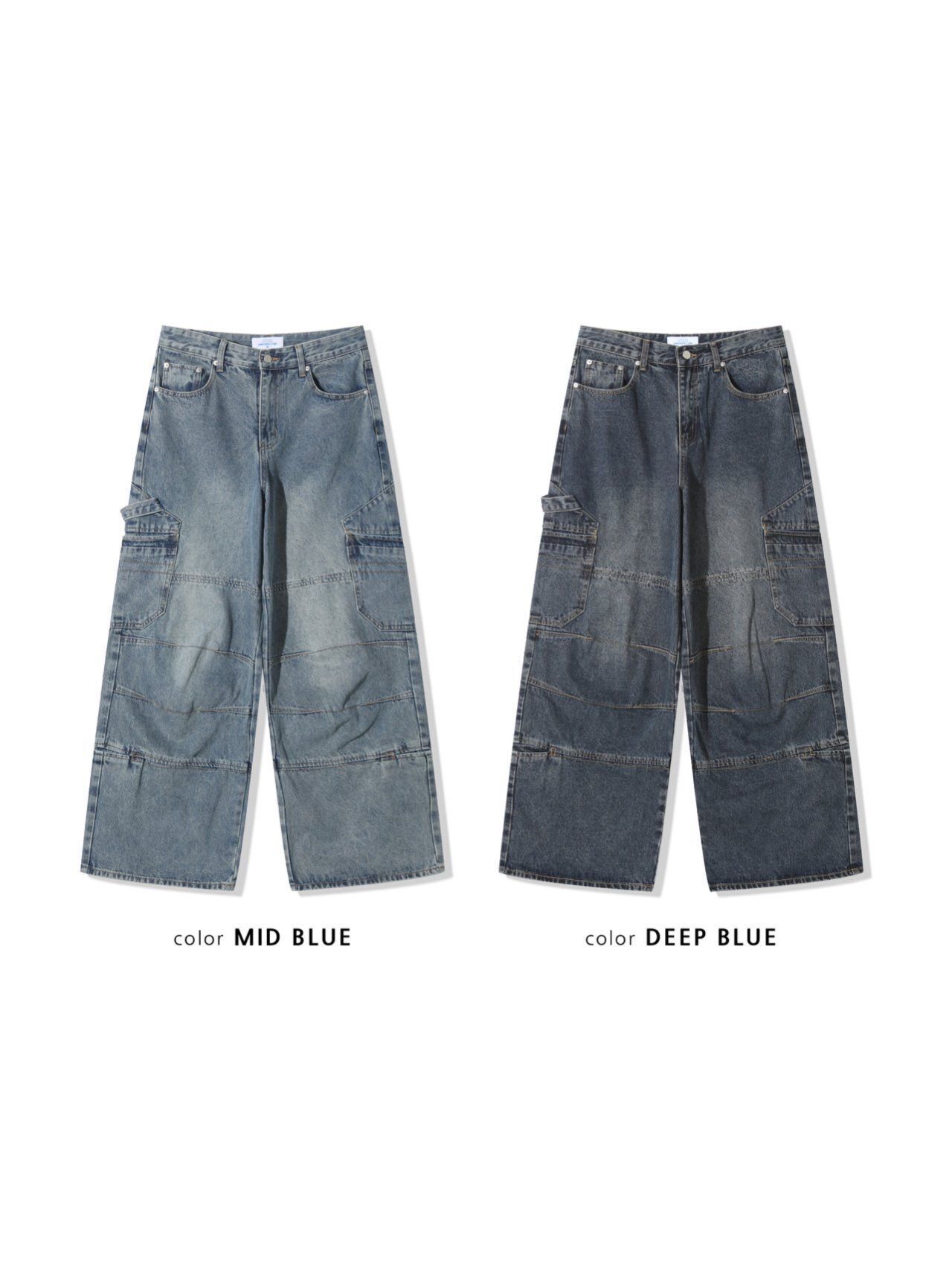 洗水工裝鬆身牛仔褲 UNUSED-108P