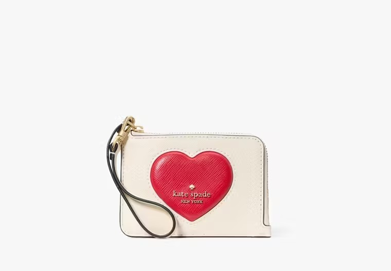 【預購】Kate Spade G082750 Madison Puffy Heart Small Card Holder Wristlet
