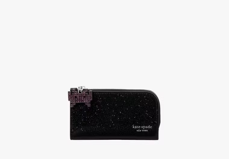 【預購】Kate Spade G082755 Space Invaders X Kate Spade New York Glitter Patent Small Slim Bifold Wallet
