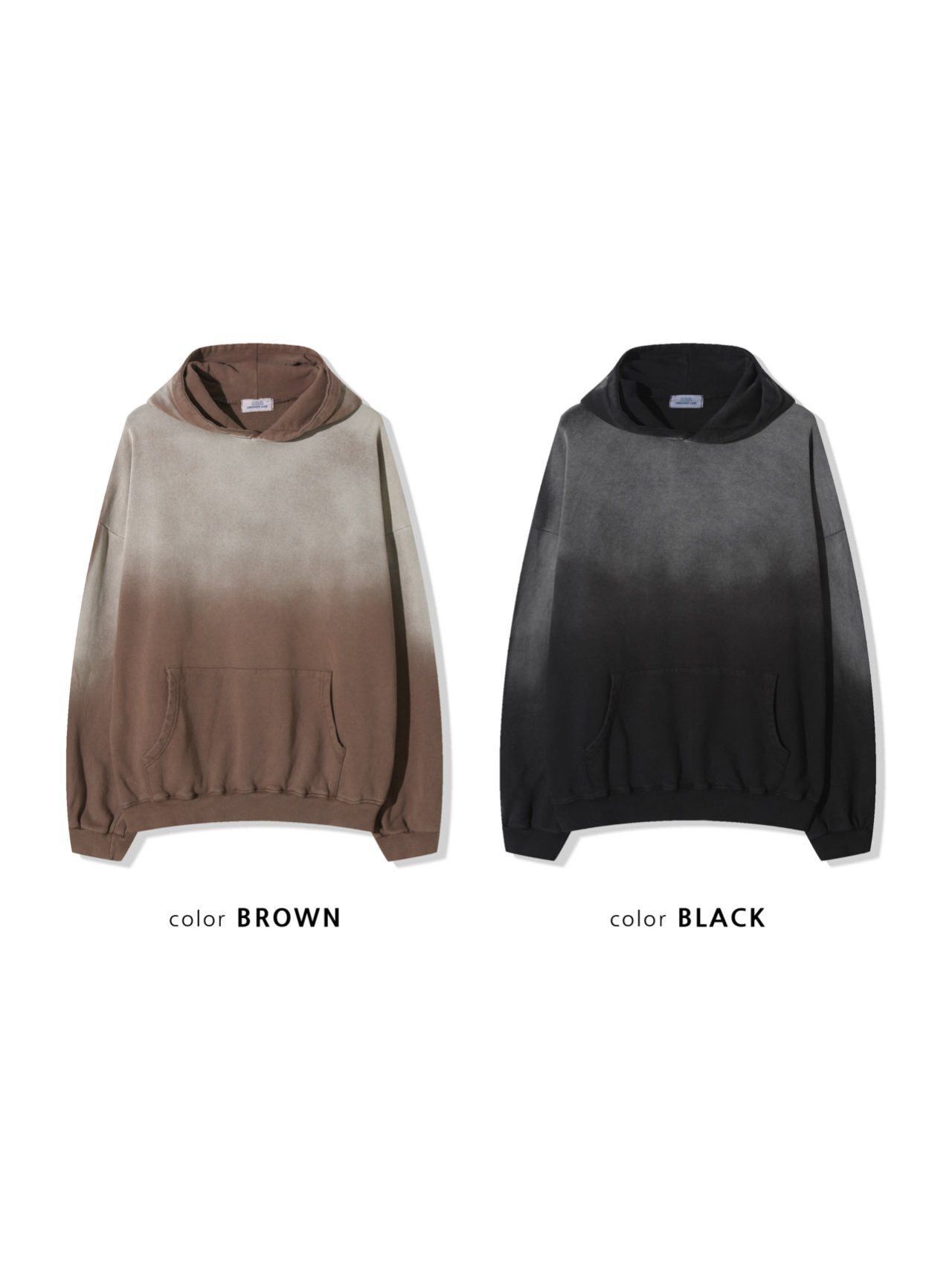 仿污淨色連帽衛衣 UNUSED-116T