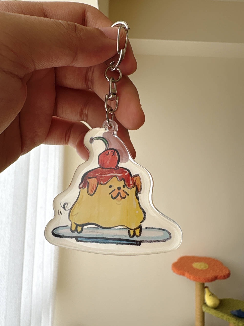 櫻桃布丁狗 滴膠 壓克力鑰匙圈｜SEVERUS LIAN 里恩太太