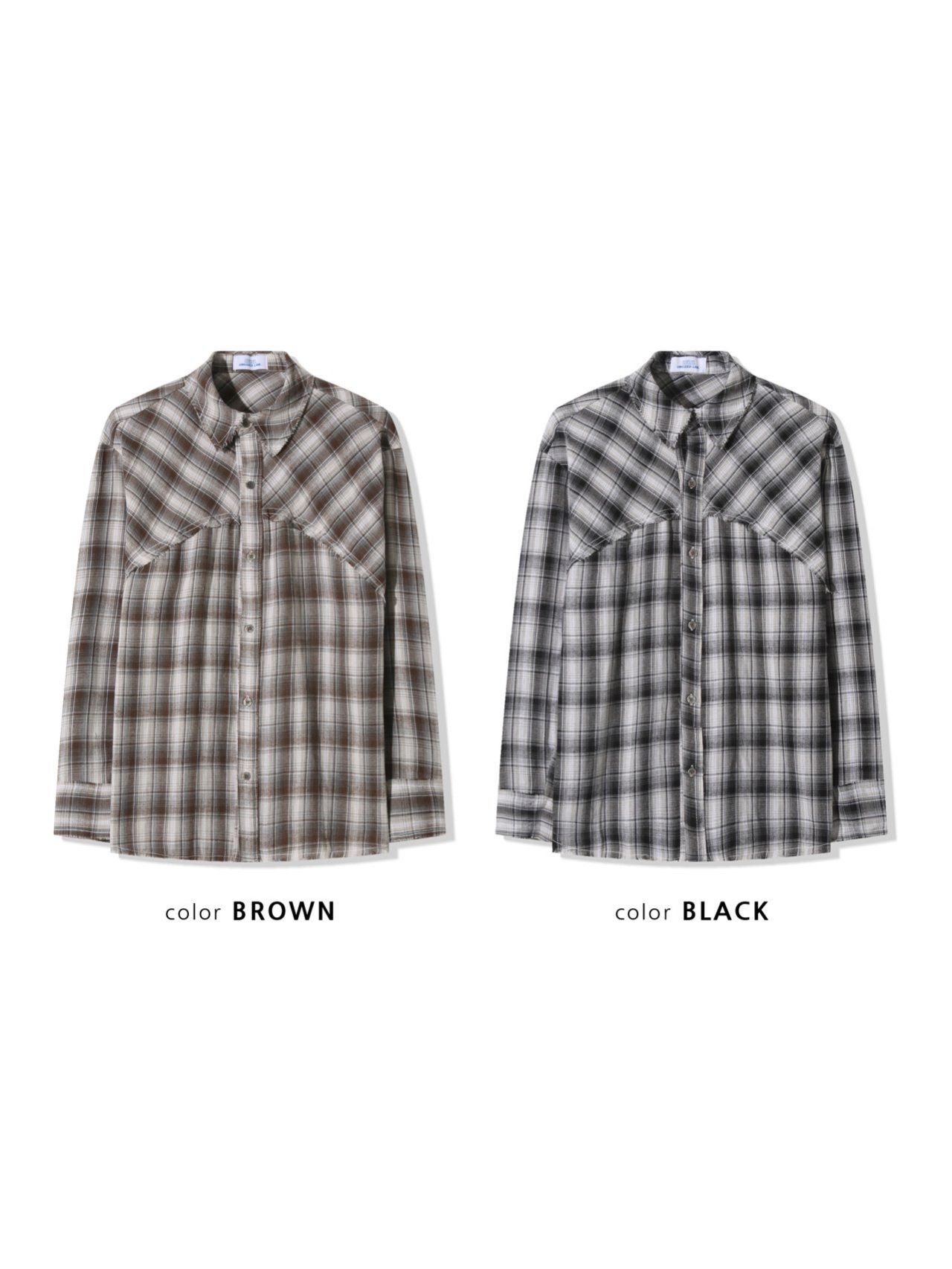 格仔長袖恤衫 UNUSED-133T