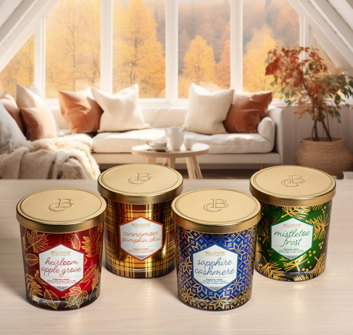 【預購】BELLEVUE Luxury Candles G082706 奢華香氛蠟燭 (12oz x 4罐裝)