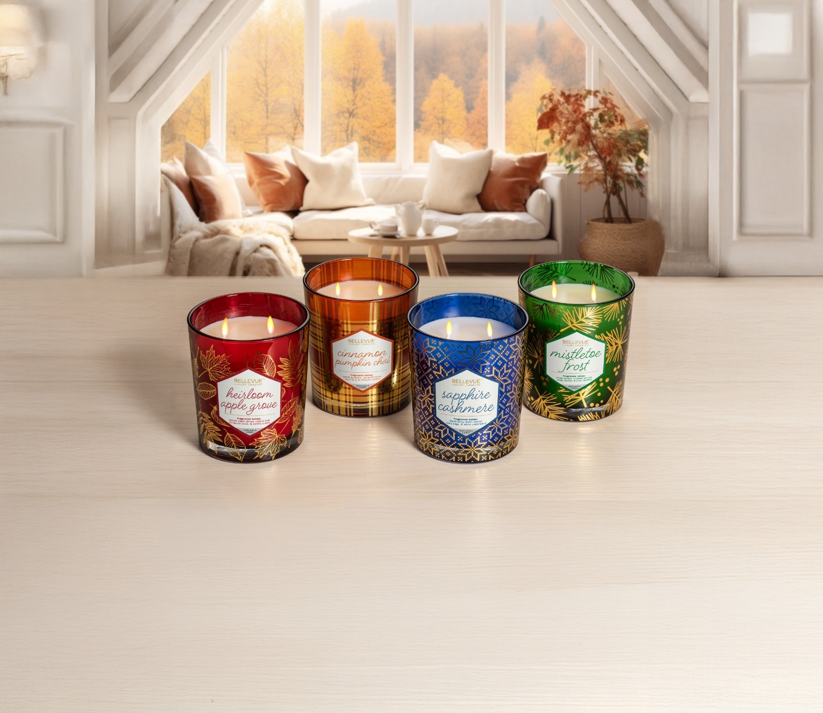 【預購】BELLEVUE Luxury Candles G082706 奢華香氛蠟燭 (12oz x 4罐裝)