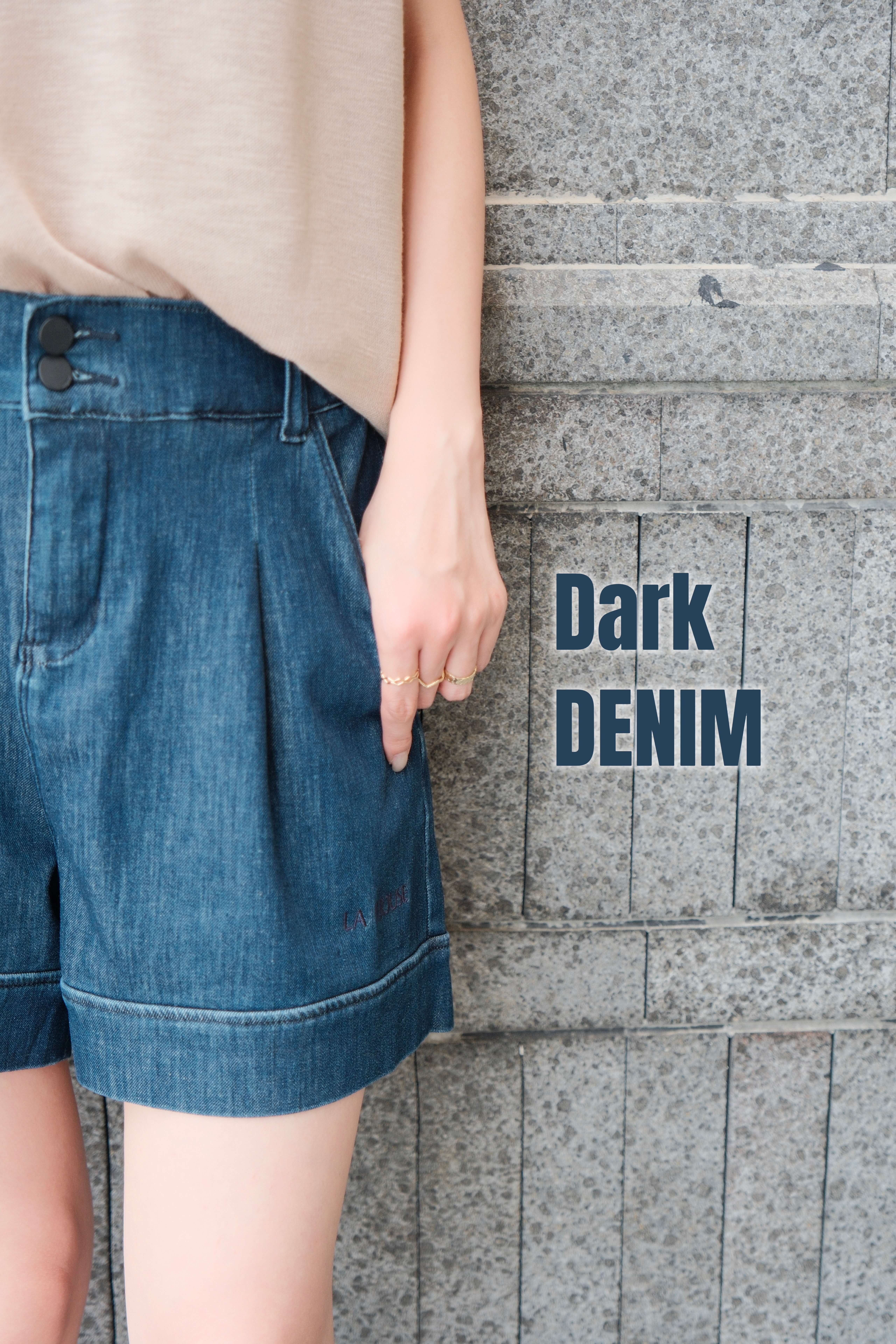 Cuffed Hem Denim Shorts_PT258L28