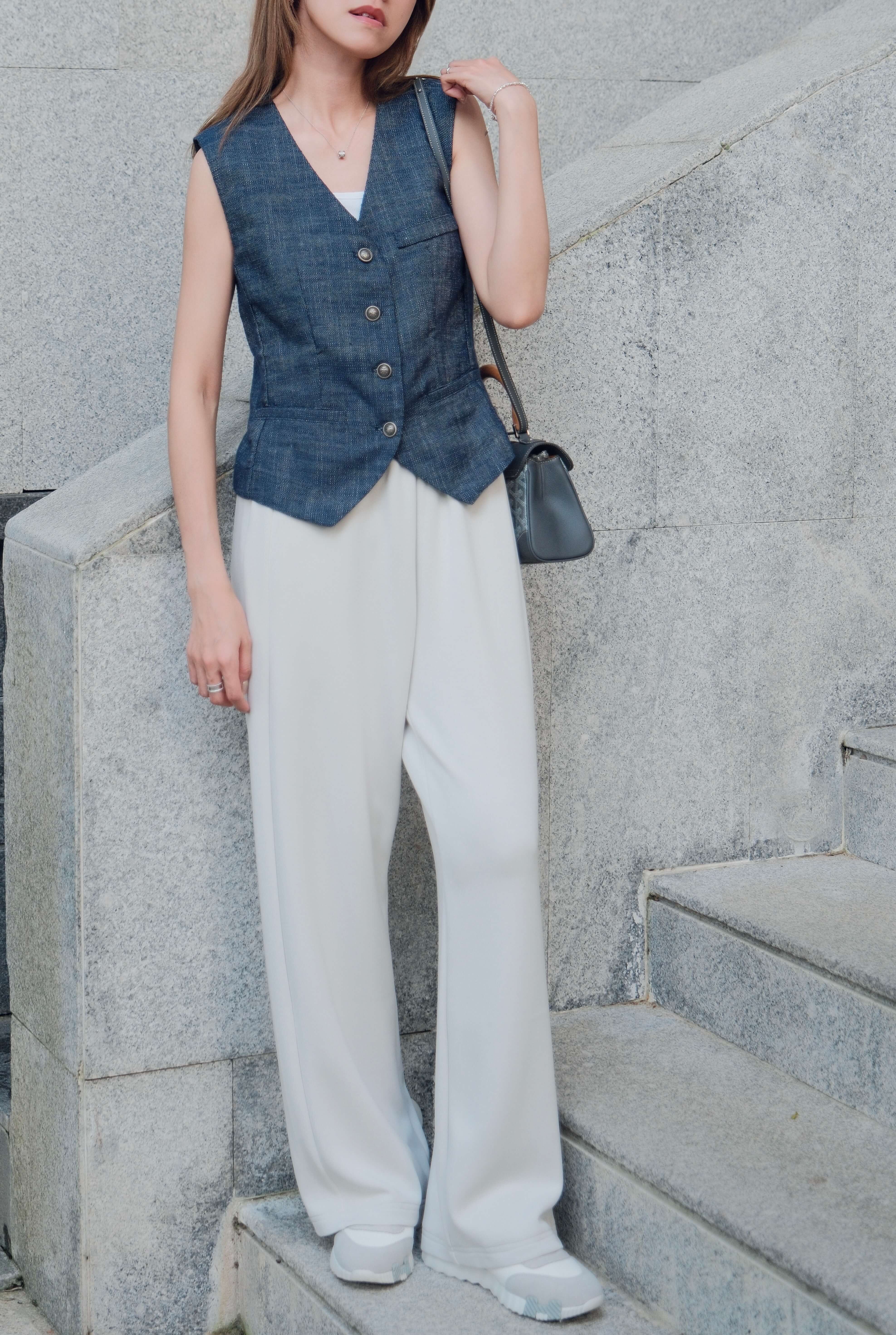 Twisted Seam Elastic Waist Pants_PT258L13