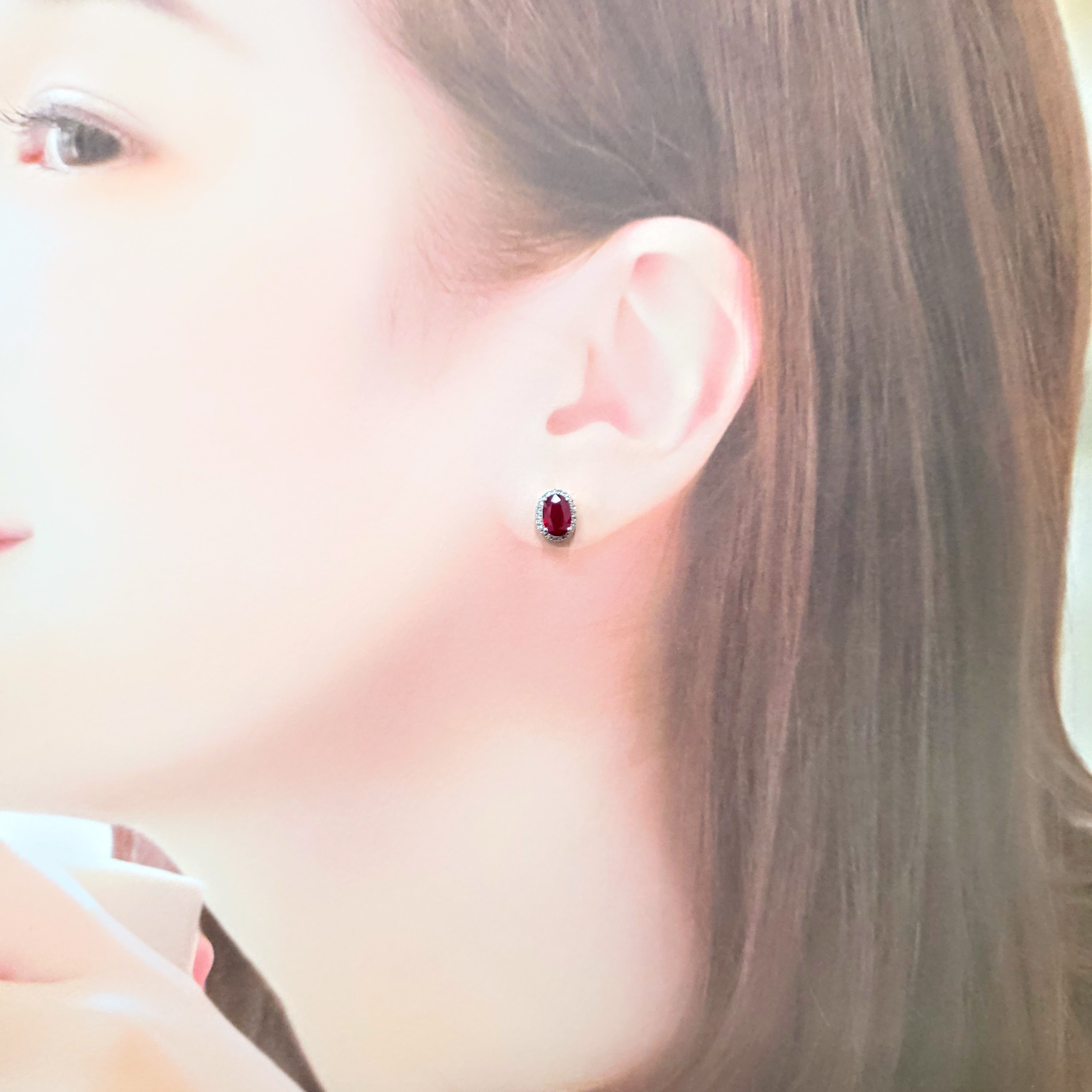 18K White Gold 1.93ct Ruby and Diamond Earrings