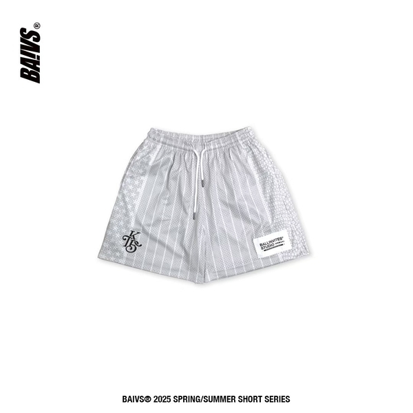 Baivs Mesh Shorts BSSF701G 男 球參 球褲 星牙 復古 網眼 短褲 灰