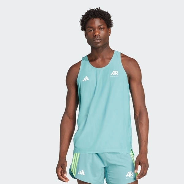 Adidas Otr Ar Singl M JN6368 男 背心 運動背心 跑步 吸濕排汗 藍綠 亞版