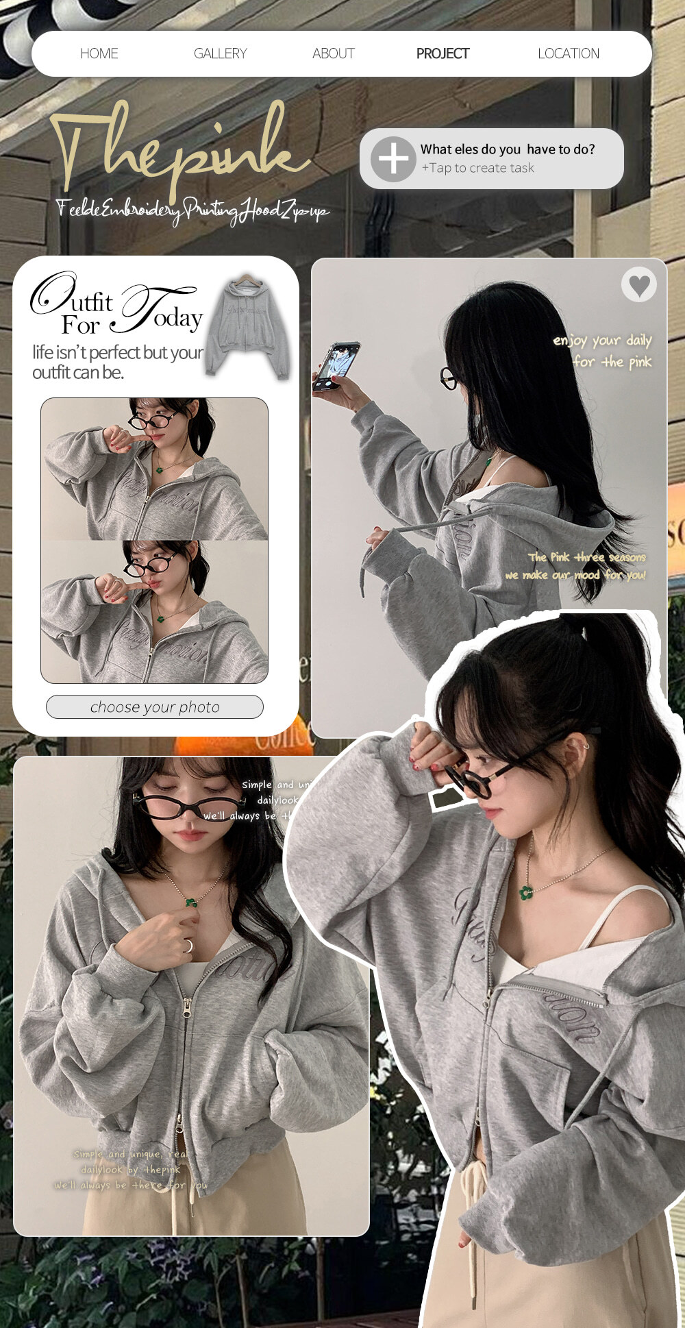 早秋預訂｜寬鬆刺繡TWOWAY ZIPUP HOODIE