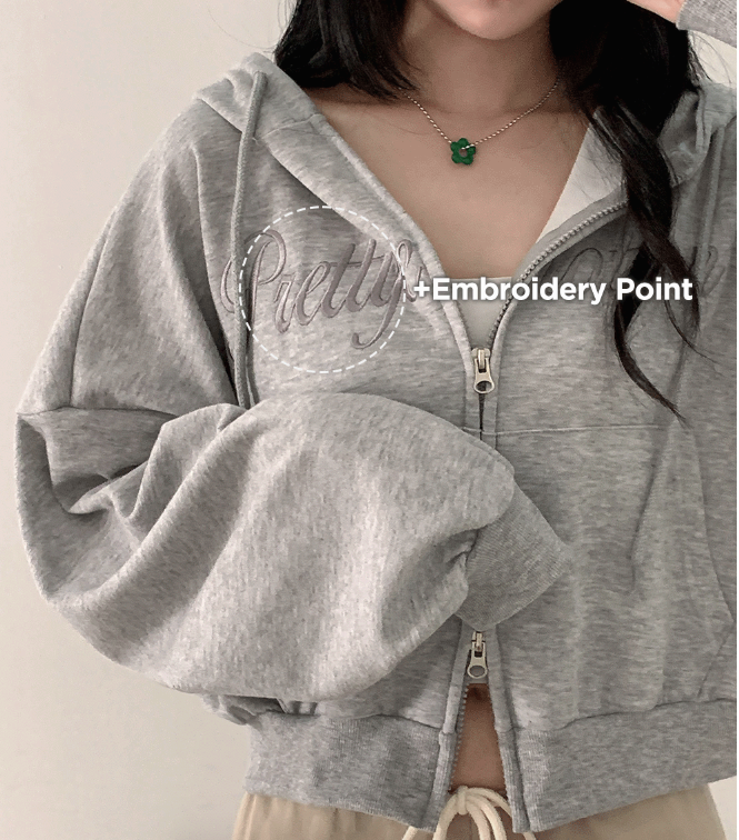 早秋預訂｜寬鬆刺繡TWOWAY ZIPUP HOODIE