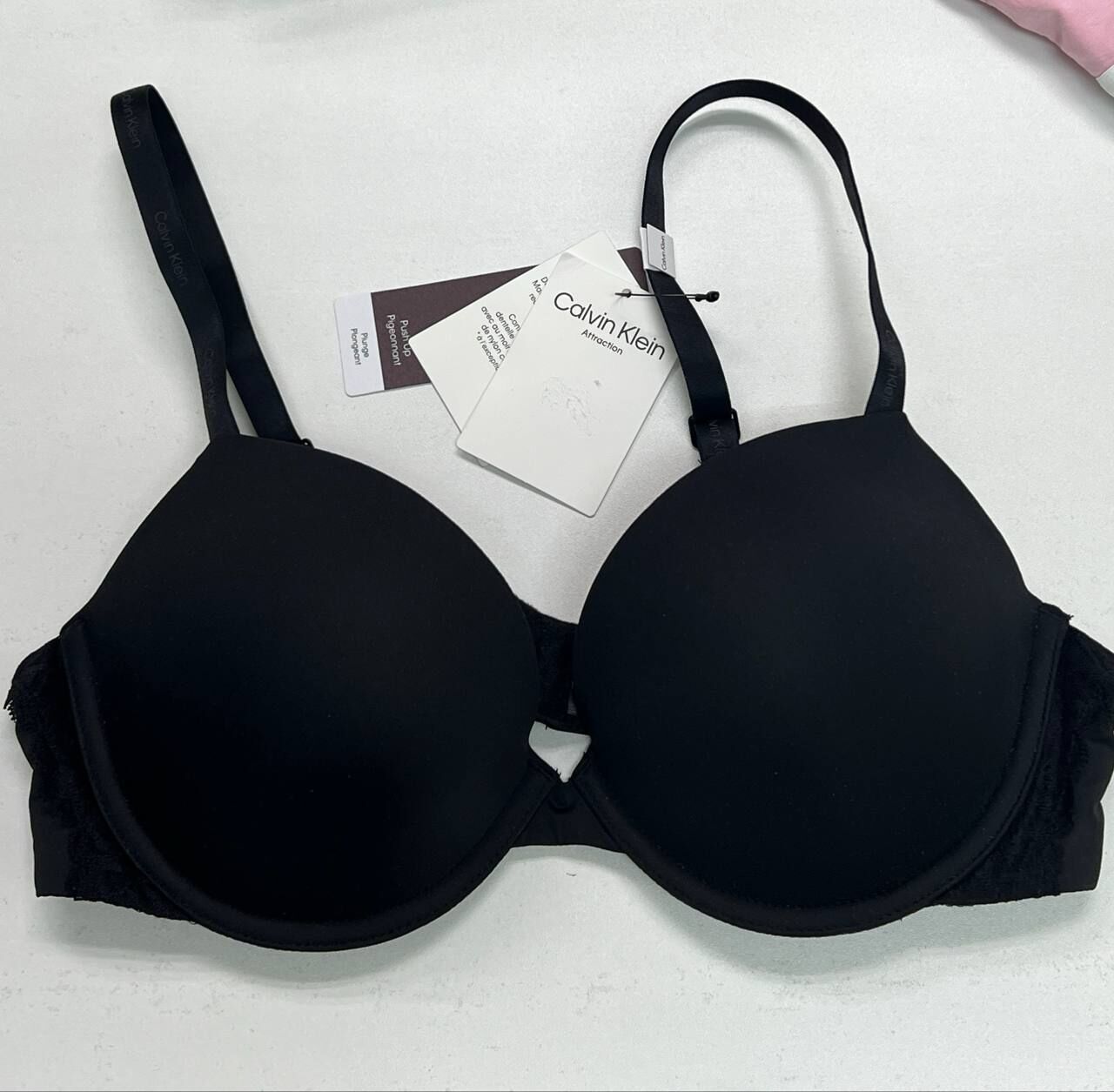 [S] CALVIN KLEIN BLACK ATTRACTION PUSH UP PLUNGE BRA, QF7578-002 (SCK785)