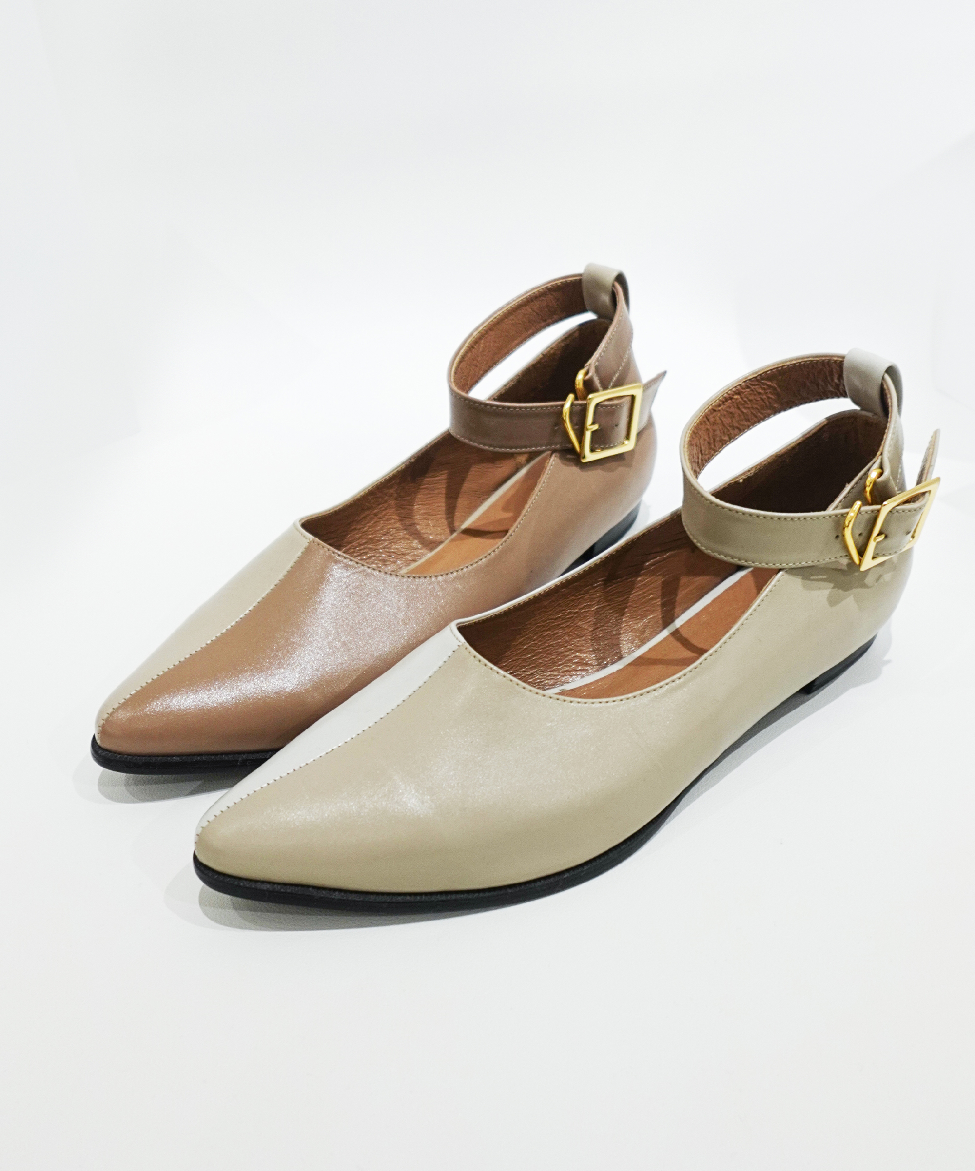 Anya雙色踝帶平底鞋(兩色)MIT款