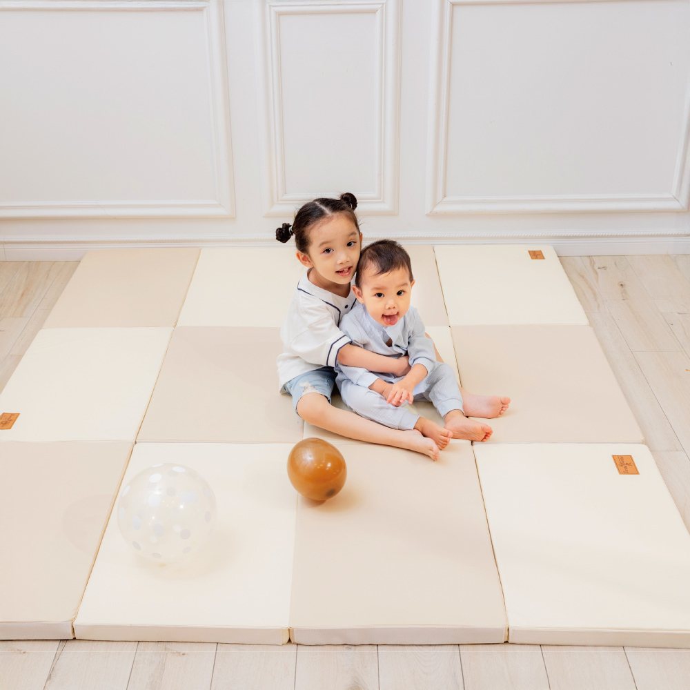 兒童4cm抗菌摺疊防護地墊/床邊墊(四折連接款)