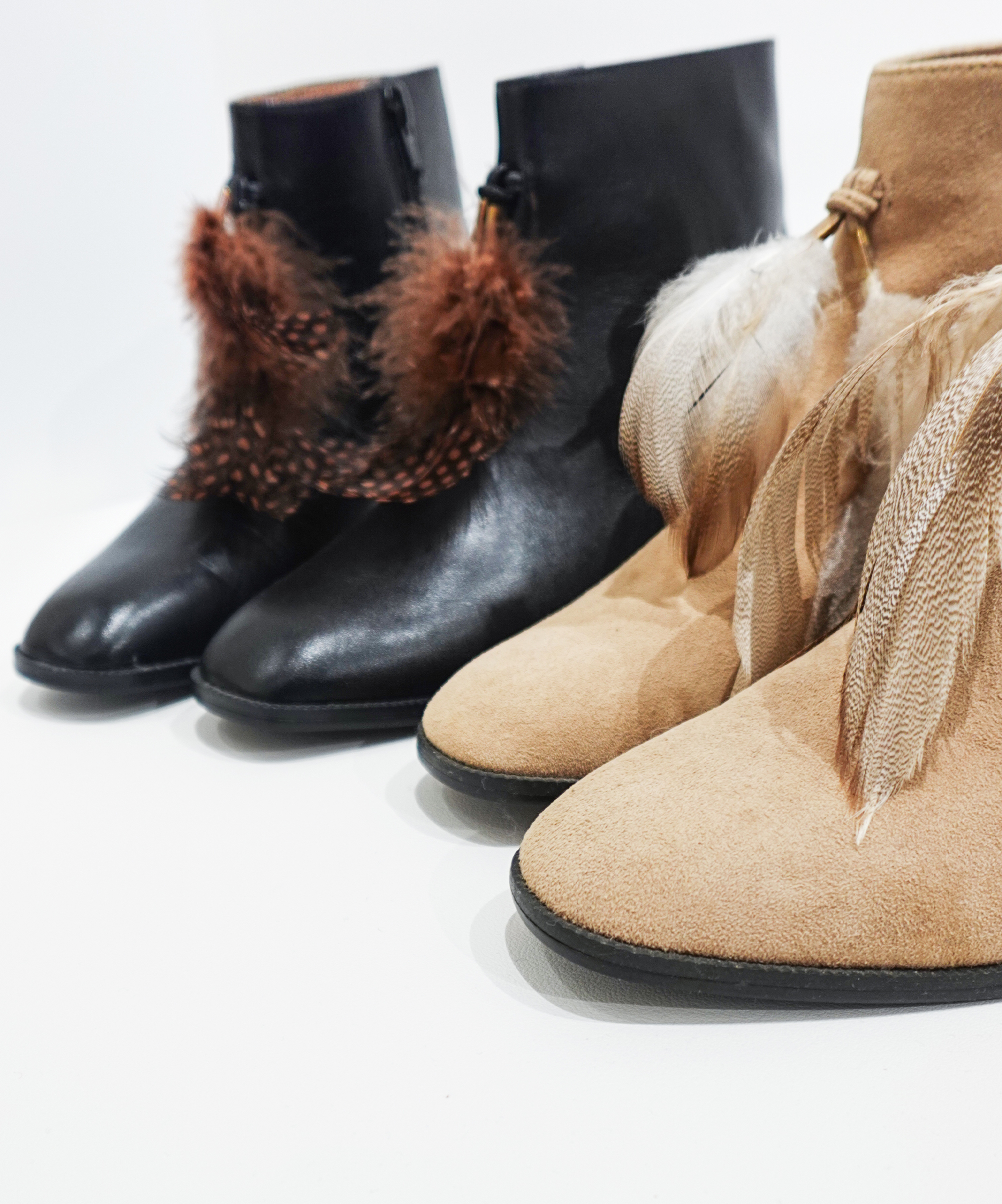 Cara羽毛短靴(兩色)MIT款