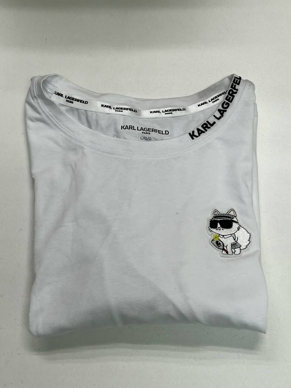 [S] KARL LAGERFELD WHITE SPORTY CHOUPETTE TEE, L5WHB876-WHT (SKL1359)