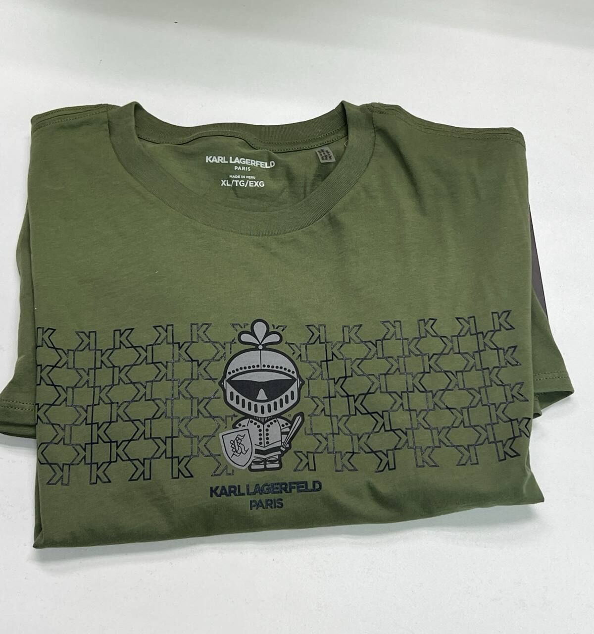 [S] KARL LAGERFELD KNIGHT LOGO T-SHIRT, LM5G2082-OLV (SKL1361)