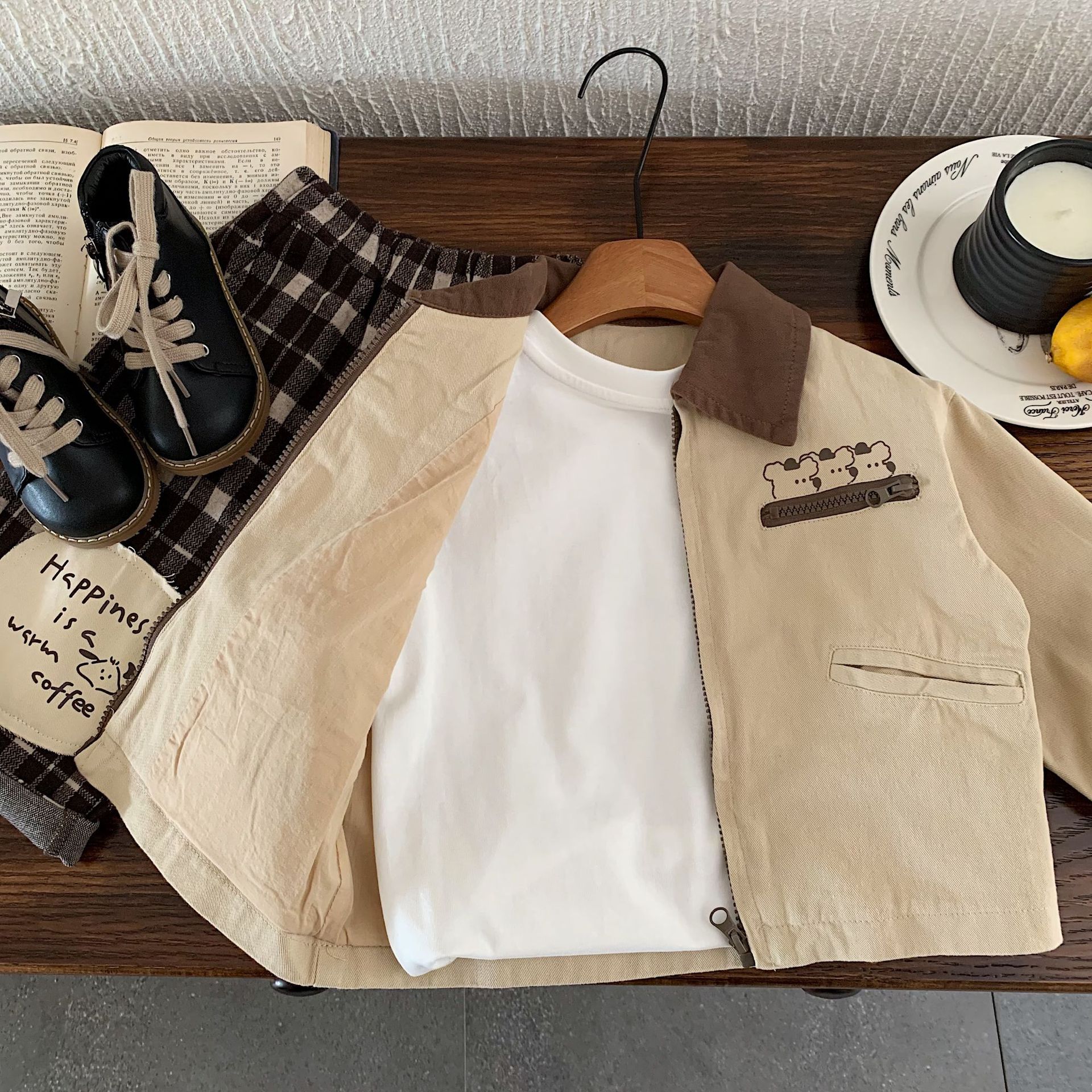 口袋夥伴熊 立領外套