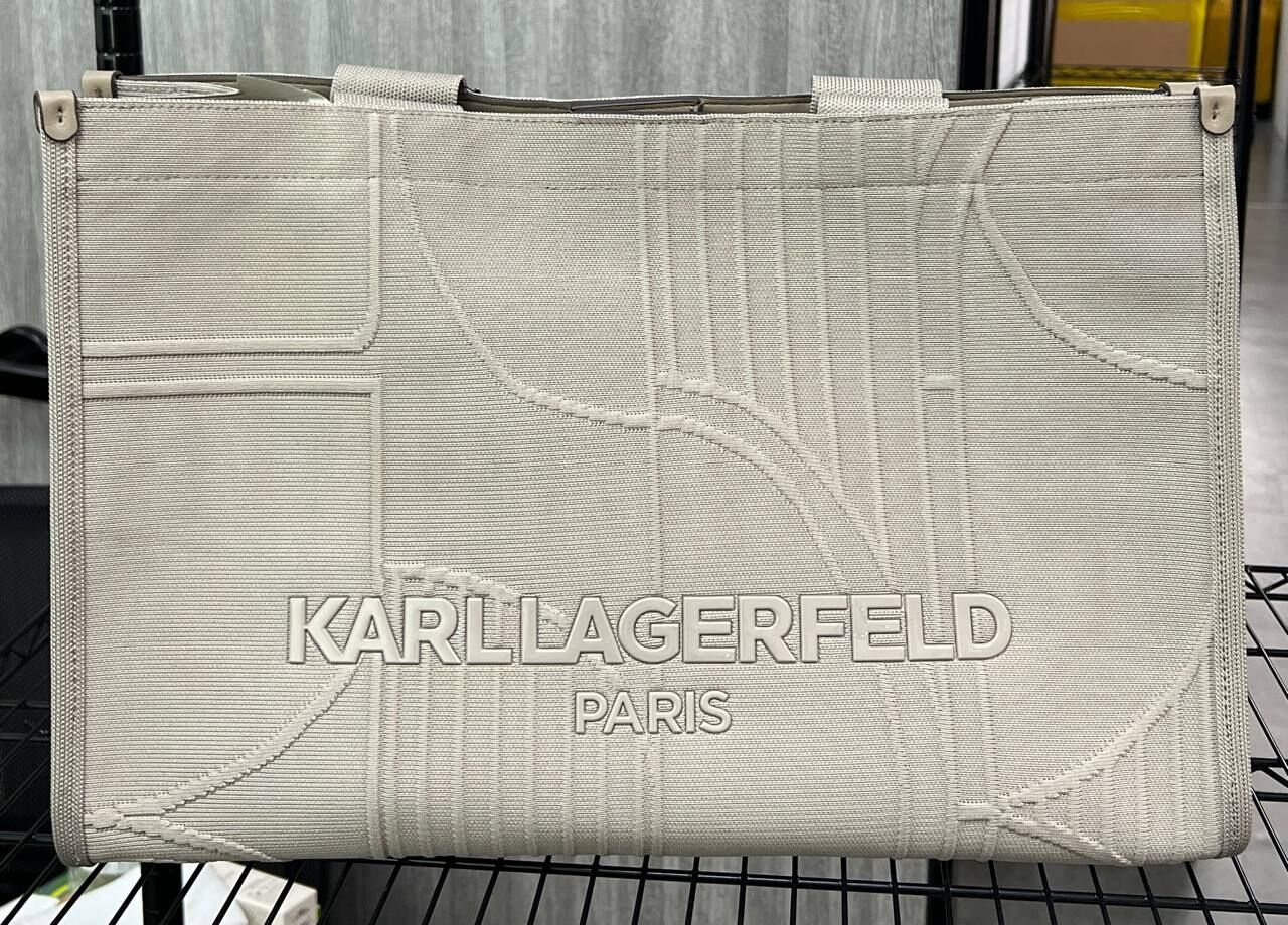 [S] KARL LAGERFELD TRUFFLE - BROWN LH4AL9DL KRISTINA LARGE TOTE, 196788003194 (SKL1366)