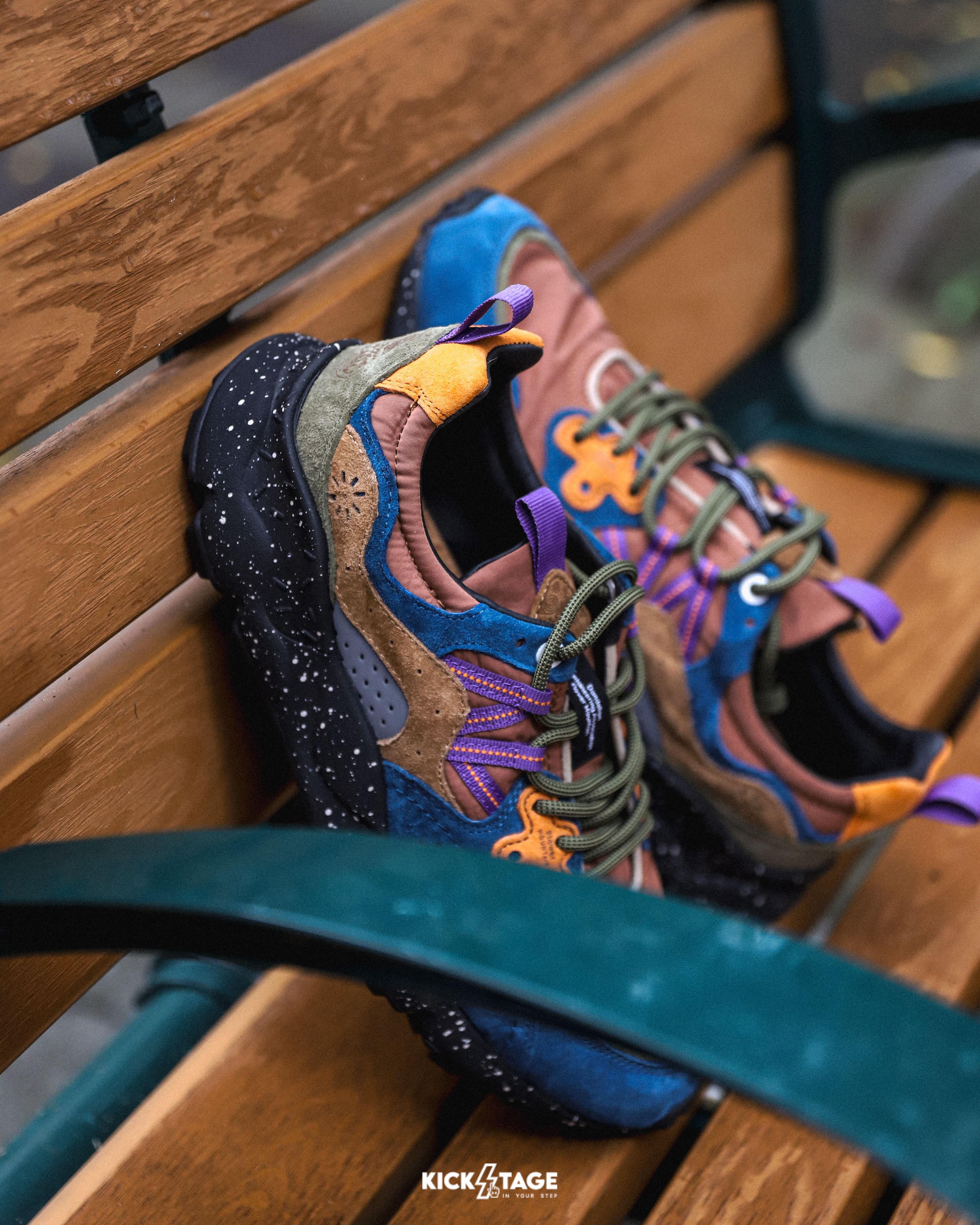 男鞋 Flower MOUNTAIN 山霧花野 YAMANO 3 山野3 澈藍焰谷 寶藍色 戶外 皮革 多層次拼接 軟木鞋墊 耐磨橡膠大底 休閒鞋【FFM2589226】