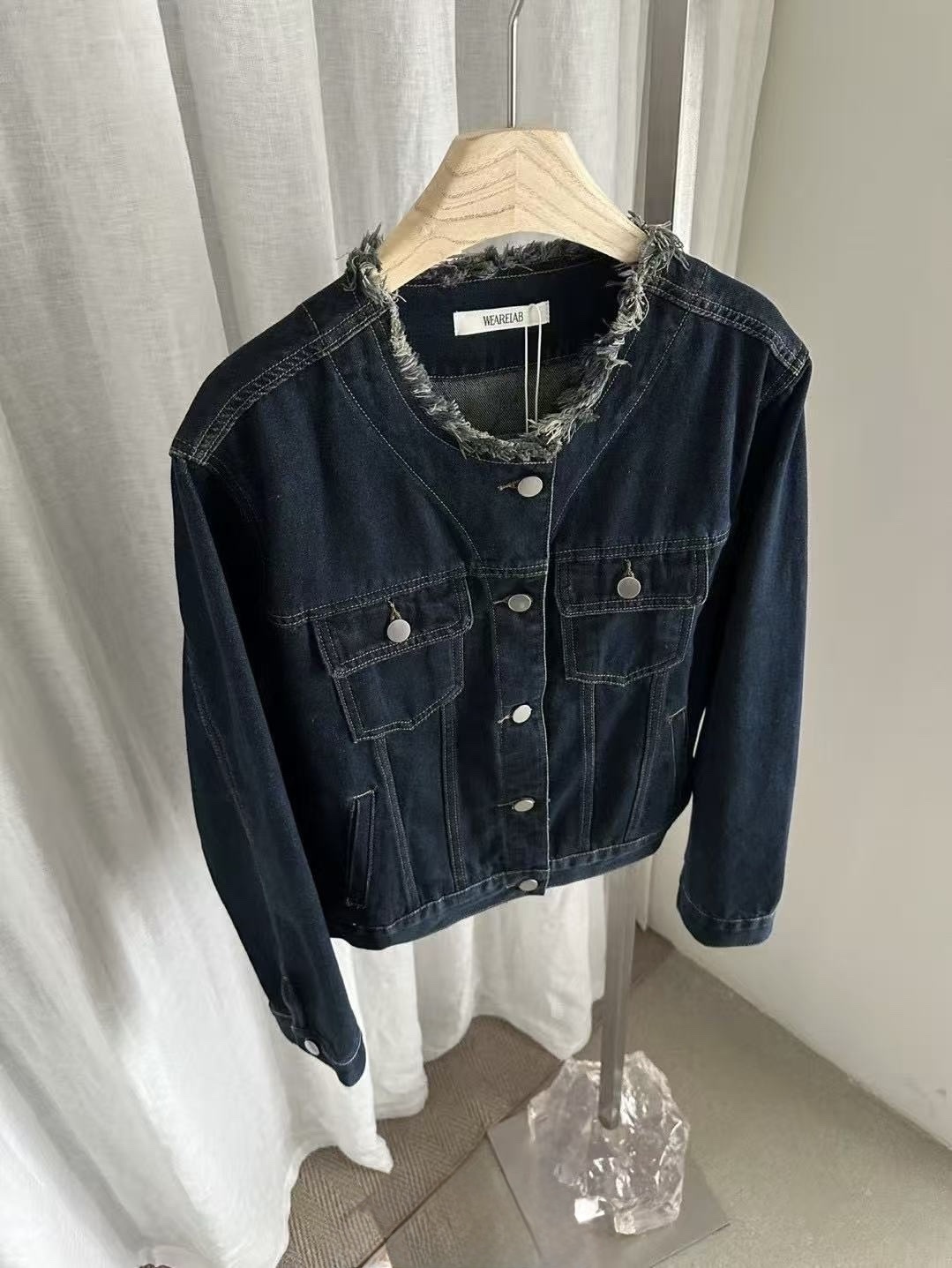 137 鬚邊圓領牛仔外套