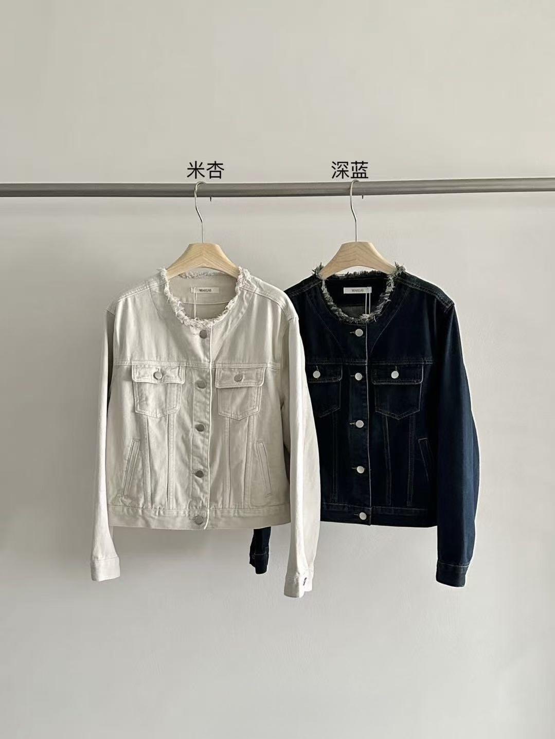 137 鬚邊圓領牛仔外套