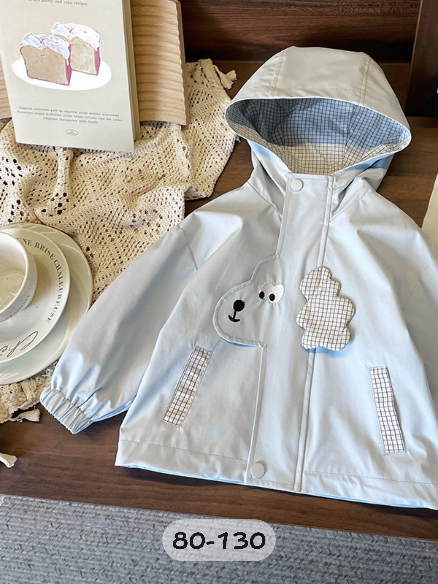 淺藍狗勾 防風外套