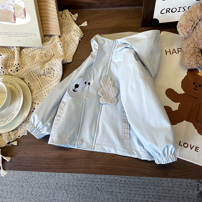 淺藍狗勾 防風外套