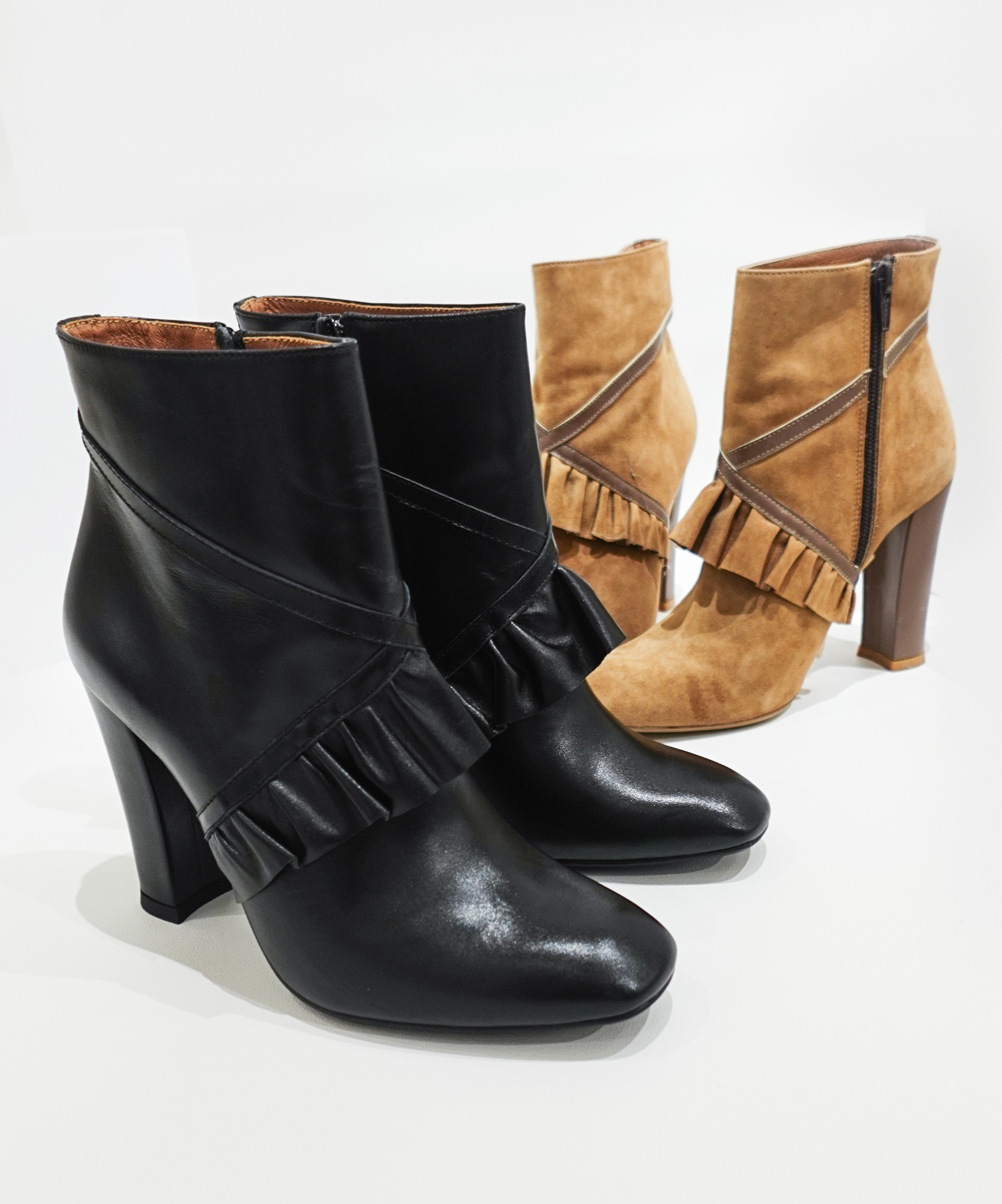 Lindsey 荷葉邊中靴(兩色)MIT款