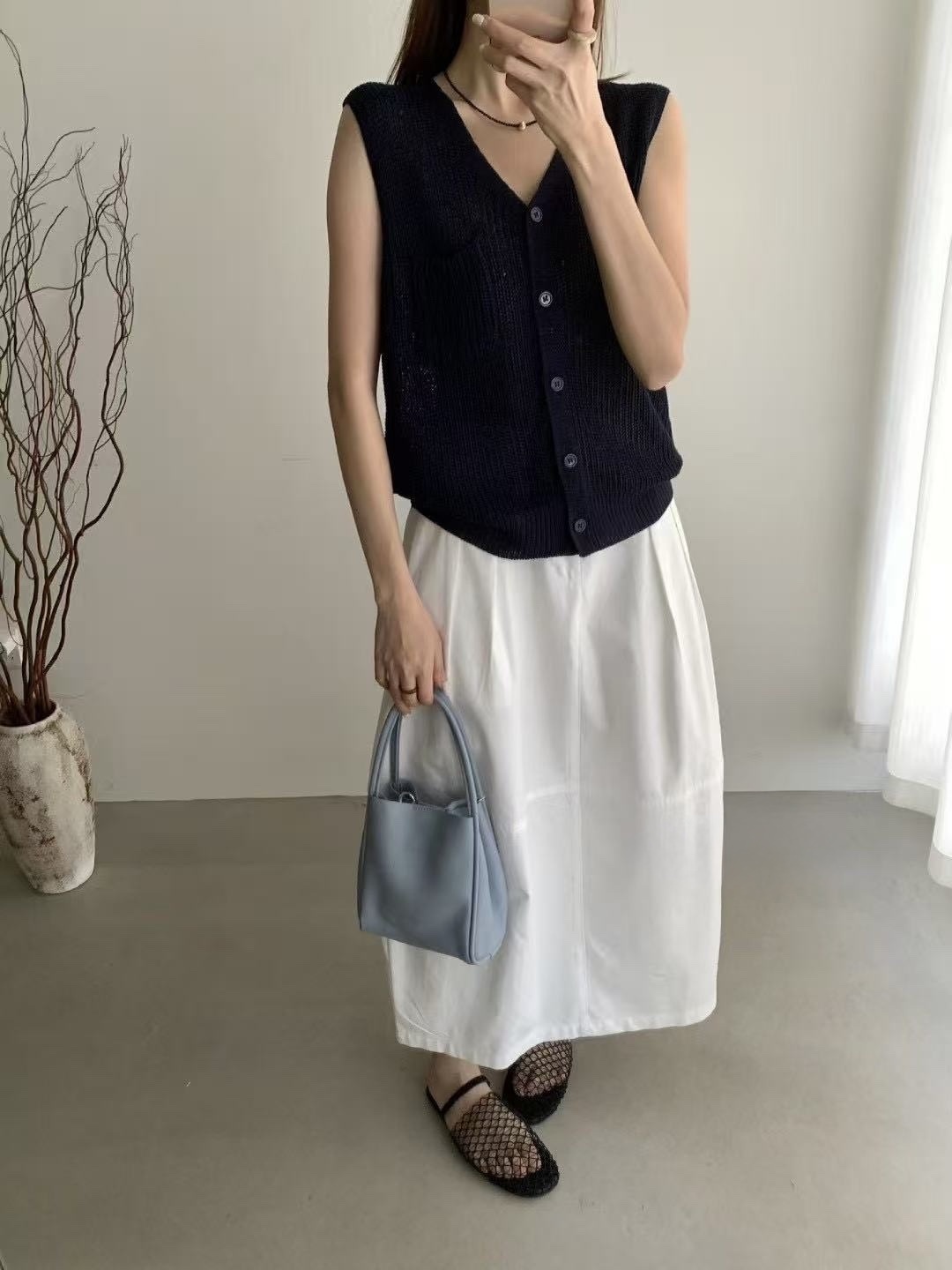 805 單口袋排釦針衣