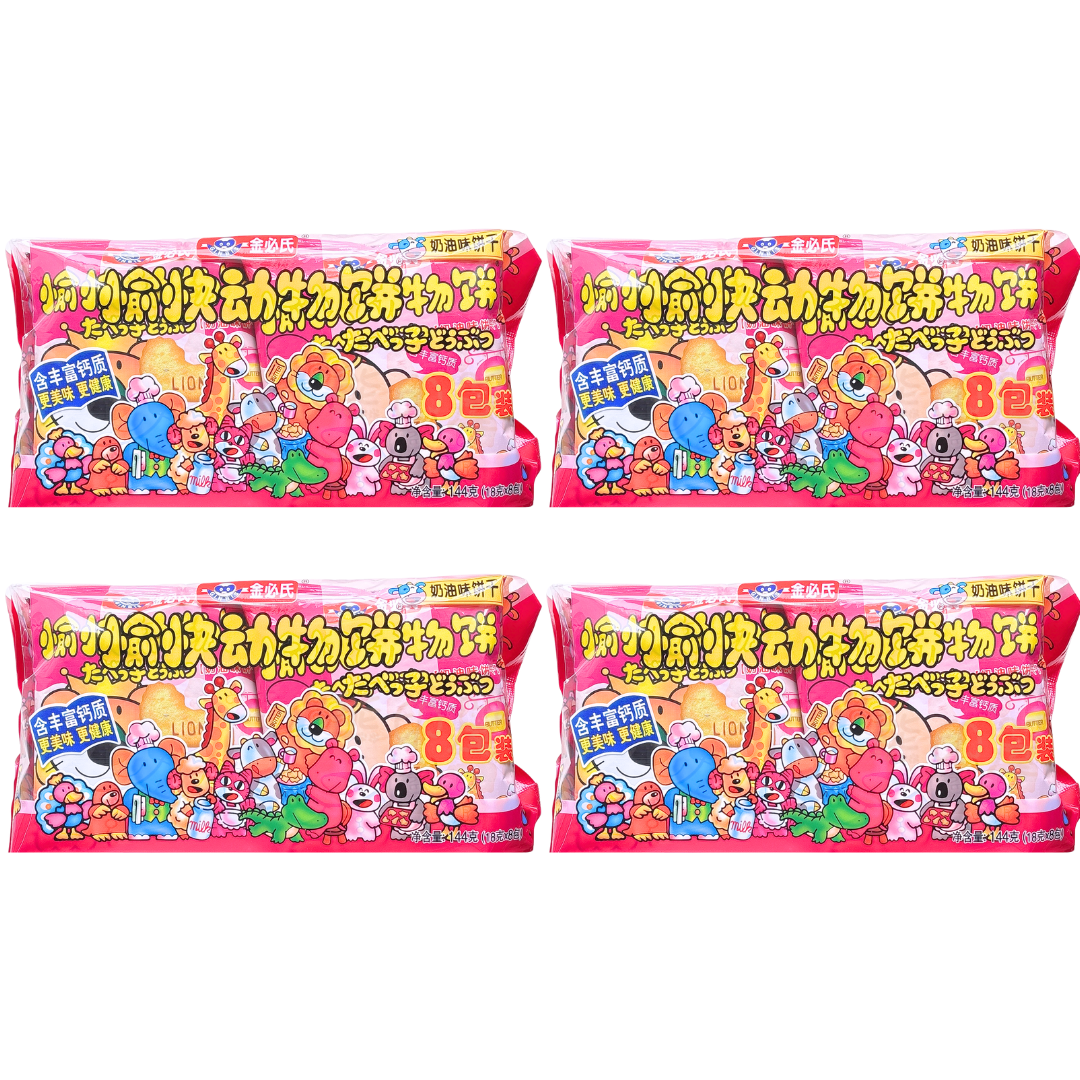 金必氏愉快動物餅(牛油味)(18GX8) X4 (平行進口)