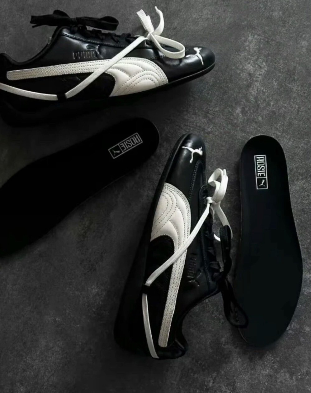 【Luxury】限量 Rosé x Puma Speedcat 芭蕾風 聯名 黑白 薄底賽車鞋(404391-01/404390-01) 超火紅新品