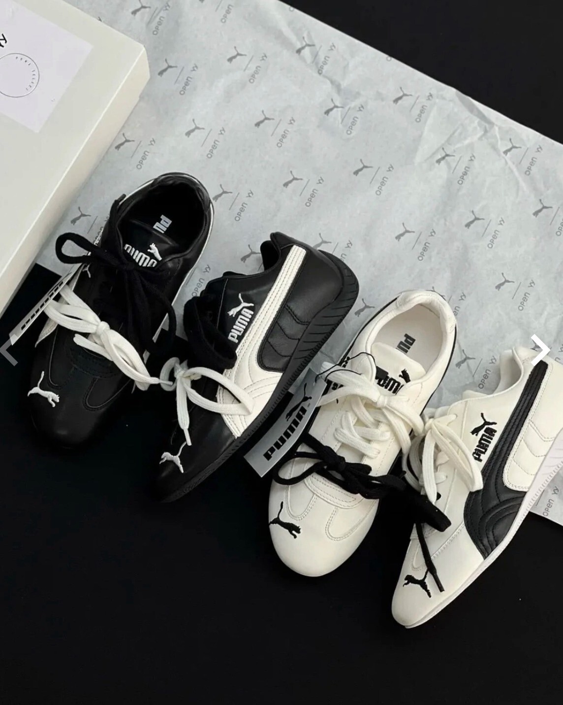 【Luxury】限量 Rosé x Puma Speedcat 芭蕾風 聯名 黑白 薄底賽車鞋(404391-01/404390-01) 超火紅新品