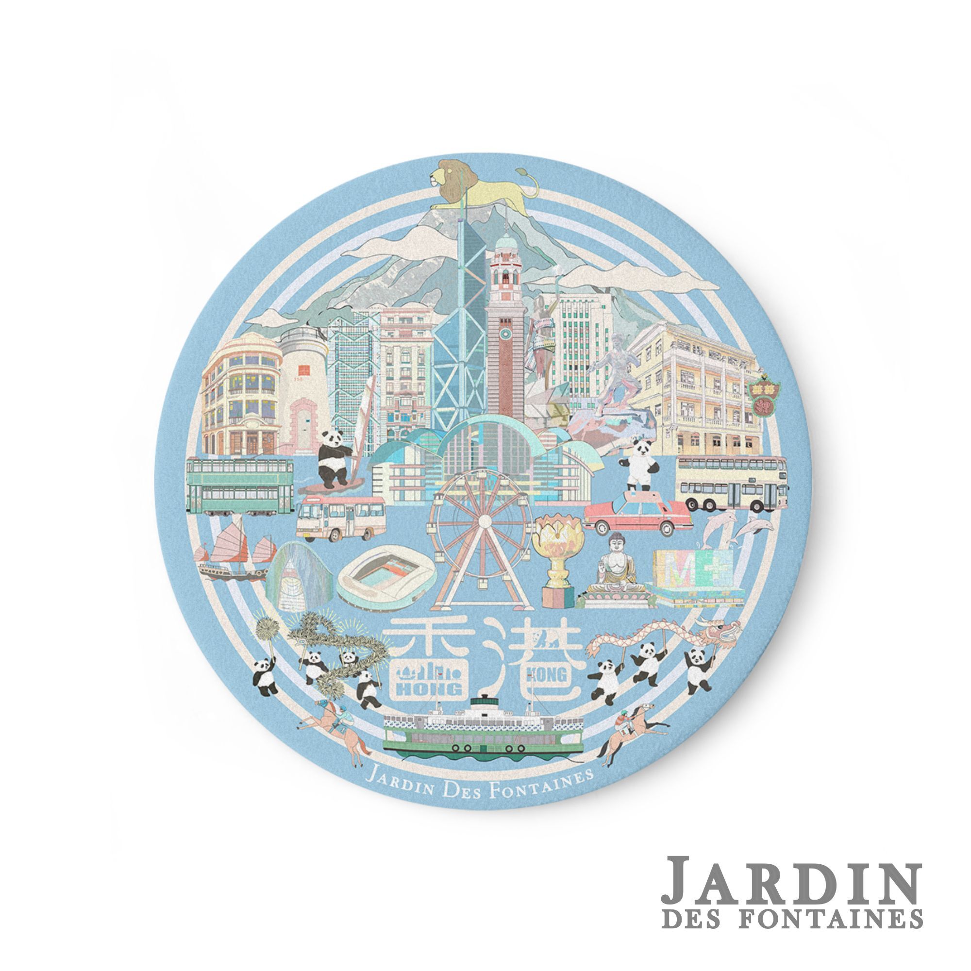 JARDIN DES FONTAINES lion rock ceramic coaster