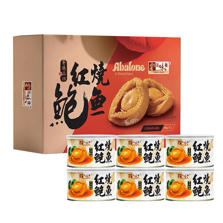 美味棧 紅燒鮑魚 180g 禮盒裝 (1盒6罐)