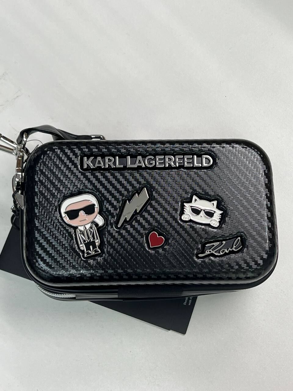 [S] KARL LAGERFELD BLACK KA000WH4 MAYBELLE HARDCASE CROSSBODY, 732465631979 (SKL1373)