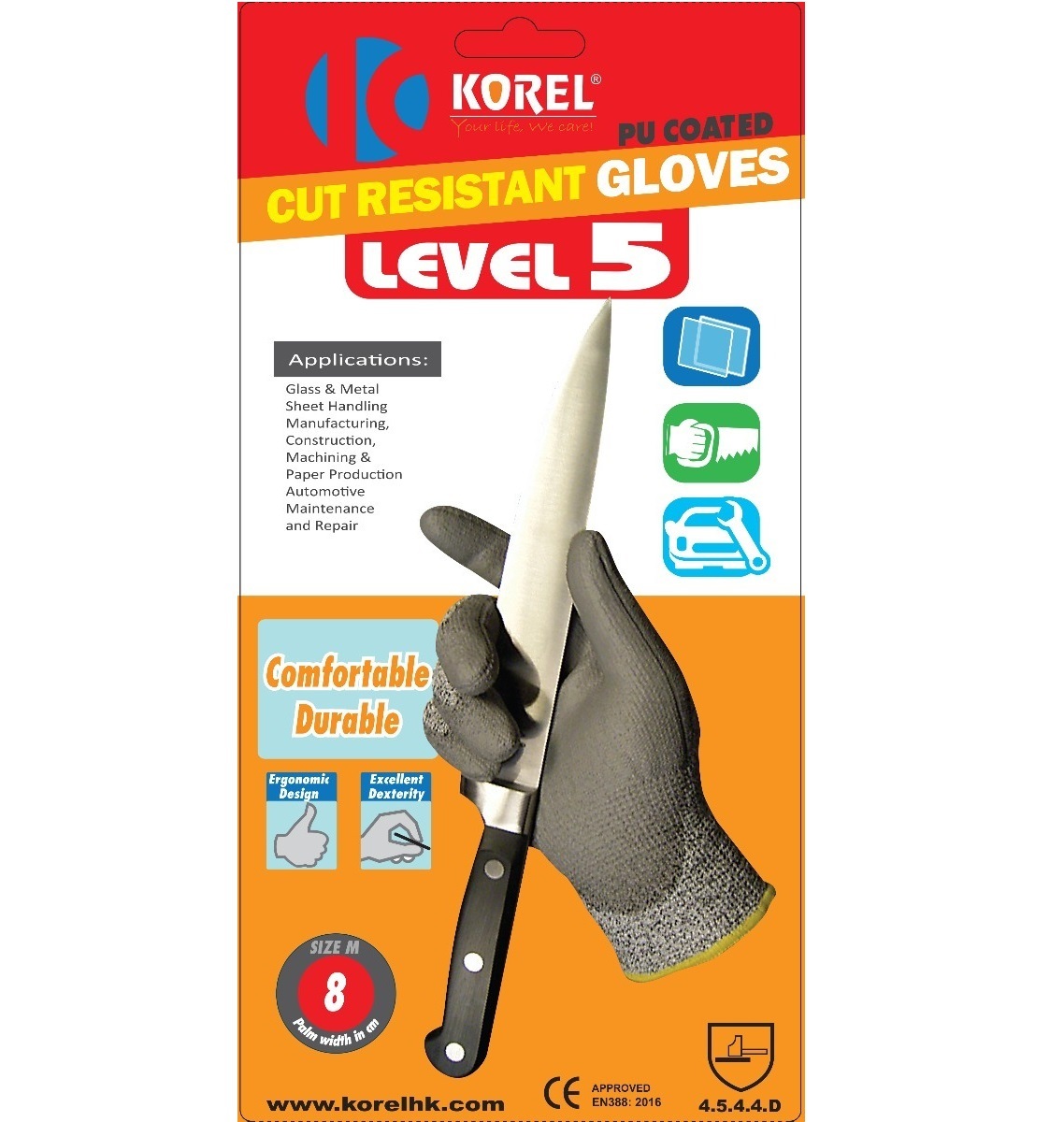 A018-A  "Korel" 5級防切割止滑手套 (標準EN-388) L