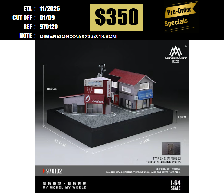 PO-$350 * MOREART * 1:64 DIORAMA - TAKOYAKI HOUSE (MO970102) [OD28/08]