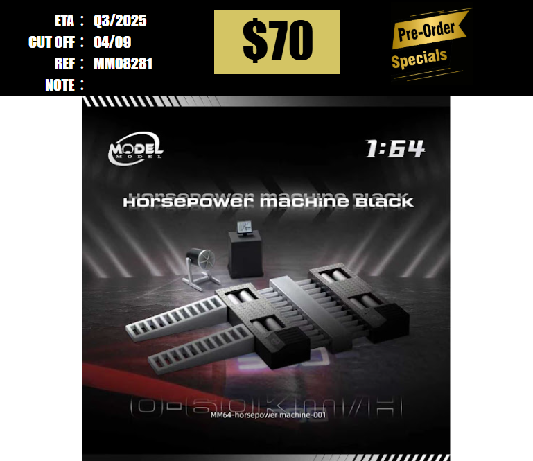 PO-$70 * MODELMODEL * 1:64 HORSEPOWER MACHINE BLACK [OD28/08]