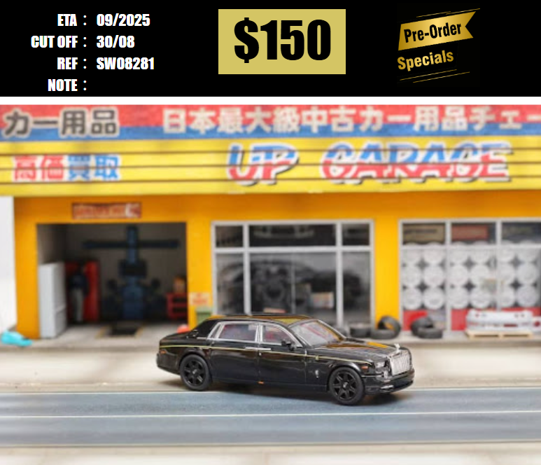 PO-$150 * STREET WEAPON * 1:64 ROLLS ROYCE PHANTOM BLACK [OD28/08]