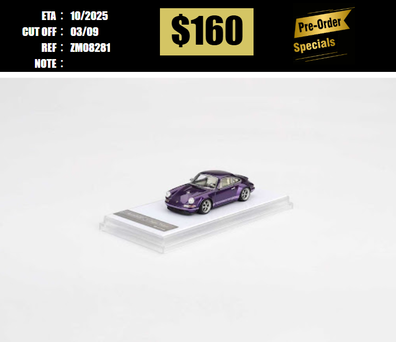 PO-$160 * ZINCIT MODEL * 1:64 SINGER 911 964 COUPE PURPLE [OD28/08]