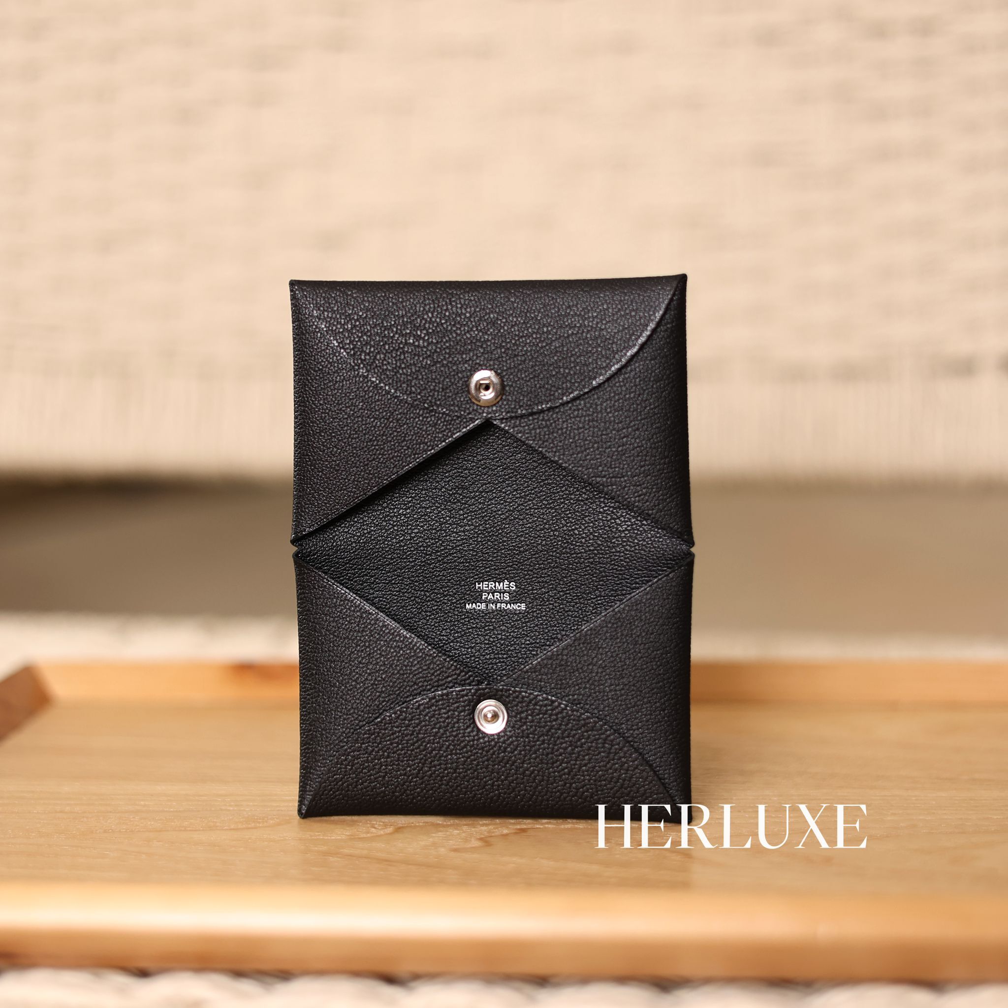 Calvi card holder 89 noir chevre